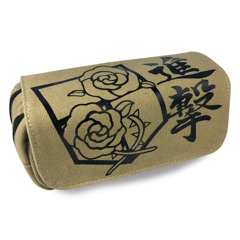 Сумка для ручек с аниме атака на Титанов холщовый чехол карандашей молнии