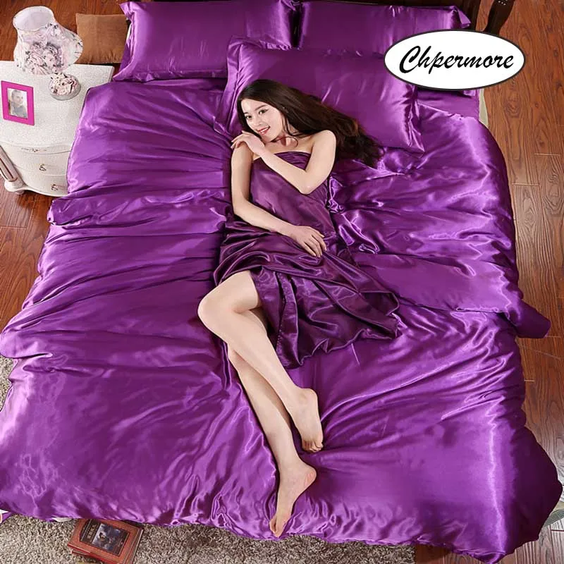 style 11 Chpermore Tencel простой комплект постельного белья сплошной цвет пододеяльник наборы простыни наволочки 3/4 шт Твин Королева Король Размер - Цвет: style 11