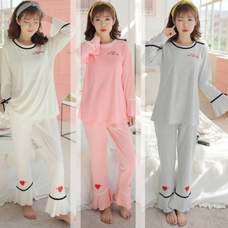 

6535 Knitted Tracksuit WOMEN'S Pajamas 731-1 # Casual Korean-style WOMEN'S Long Sleeve Spring And Autumn Japanese Korean Hoodie