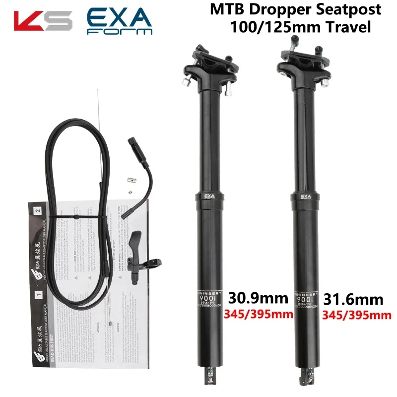 

KS EXA 900i MTB Dropper Seatpost Mountain Bike Wire Control Lift Seat Tube Internal Routing Seat Post 100/125mm Travel 30.9 31.6
