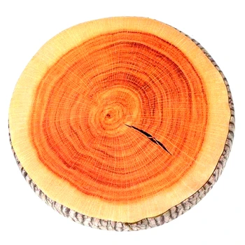 

Hot 3D Creative Simulation Wood Pillow Stump Cushion Round Chair Seat Cushion Sofa Pillow Chair Cushion Home Office Decor TOB