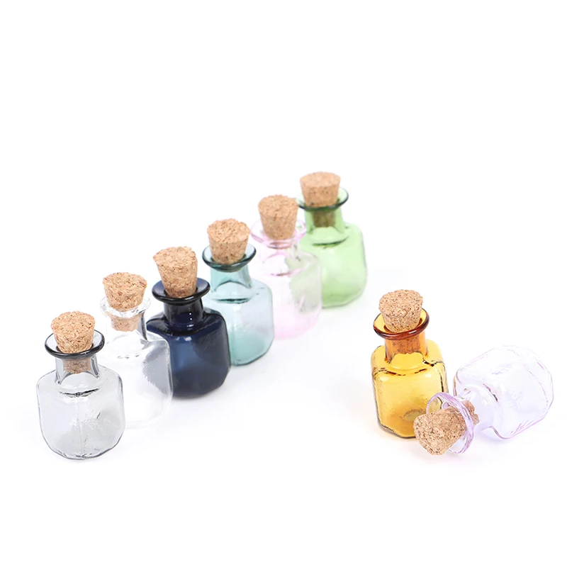 2Pcs 1/12 Dollhouse Miniature Glass Jar with Dried Food Lid for Kitchen Accessory Dolls Accessories Furniture Toys mini glass bottles kitchen food storage jars