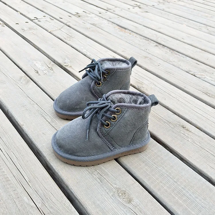 Новые водонепроницаемые ботинки ручной работы для девочек, зимние меховые хлопковые теплые детские зимние ботинки для девочек, брендовая детская обувь из кроличьей шерсти