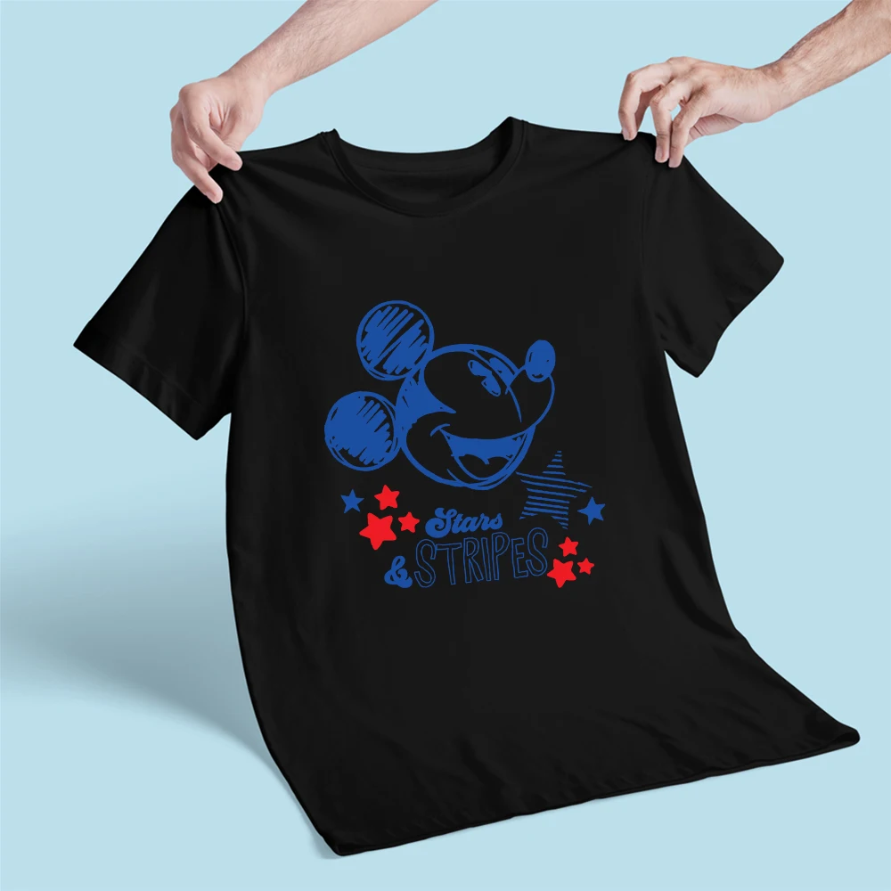 Summer Disney New Family Clothes Black White Casual Style Dropship Fashion Top Adult Unisex Mickey Mouse Head Printing Children matching family outfits