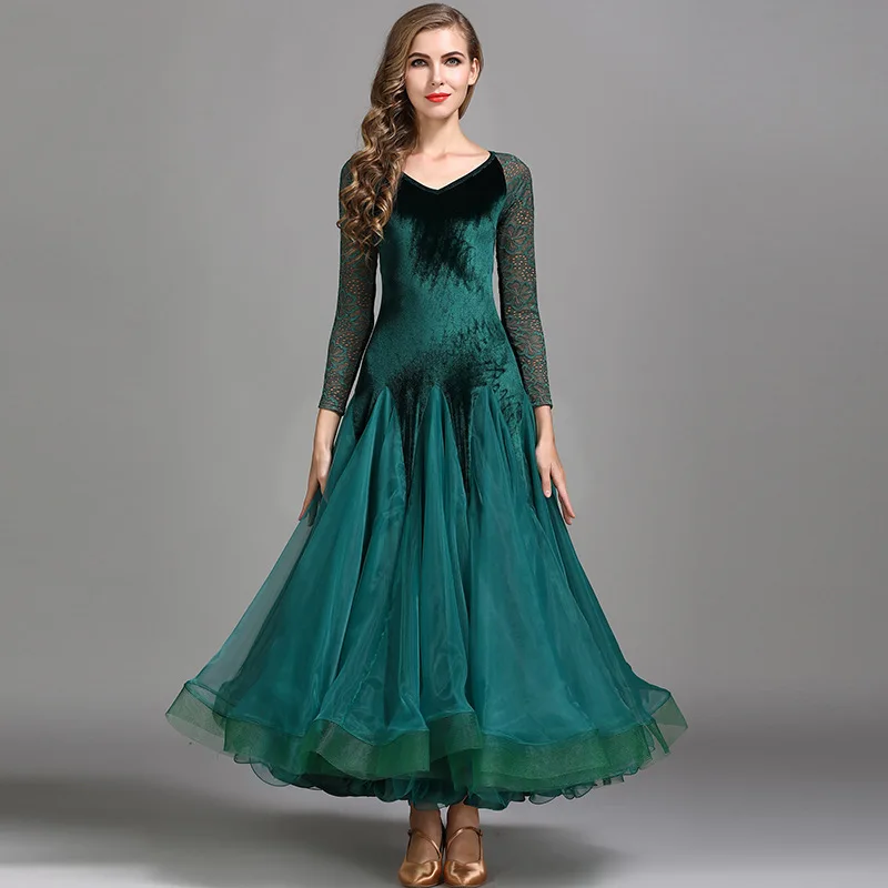 Элегантное платье для танцев для женщин и девочек - Цвет: Dark green