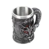 Baphomet pentagramme corne tasse résine peint à la main et poli rétro tasse en acier inoxydable liner Cool tasse gothique cuisine Bar Drinkware ► Photo 3/6