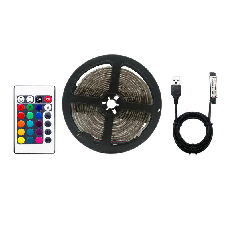 USB питание 5 м RGB цвет 5050 Светодиодная лента светильник ТВ ПОДСВЕТКА+ пульт дистанционного управления ПРОДВИЖЕНИЕ