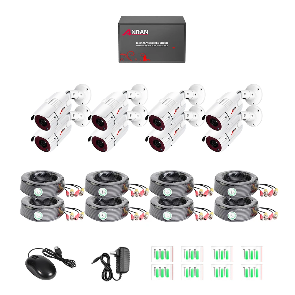 1080P AHD DVR CCTV система 1080P ИК ночного видения камера безопасности комплект крытый и открытый 8CH DVR система видеонаблюдения ANRAN