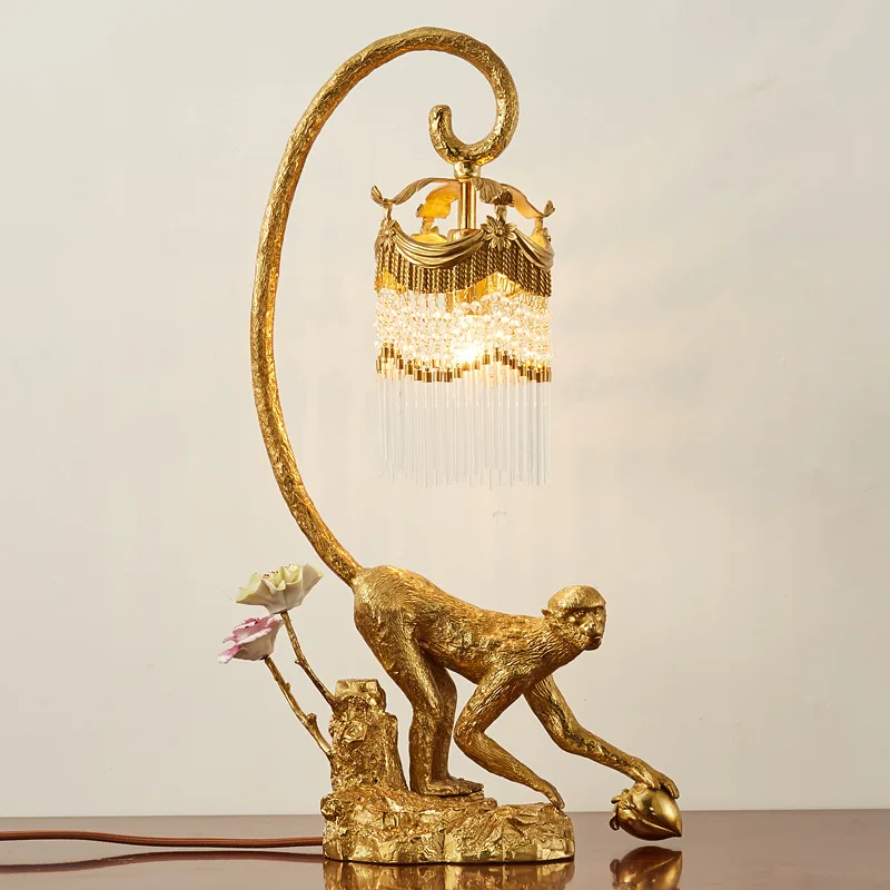 Французские фонари ретро Роскошные креативные латунные Европейские виллы классическая гостиная Хрустальная настольная лампа прикроватная лампа