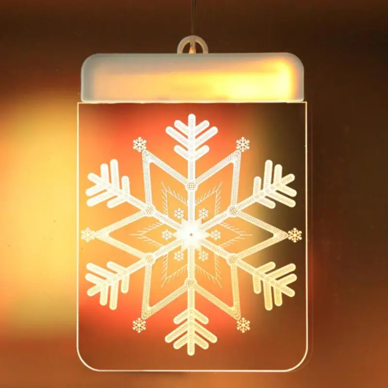 3D LED bell Snowflake Hanging Lamp Holiday Party Decor Light Santa Claus
