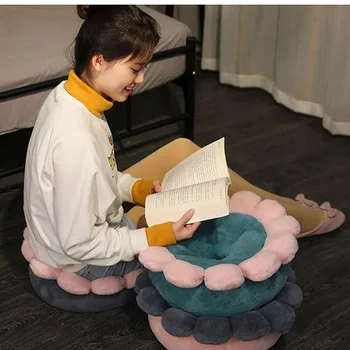 

Newest Japan Futon Seat Cushion Thicken Tatami Cushion Petal Design Kids Seat Cushions Warm Velvet Soft Floor Cushion Mat