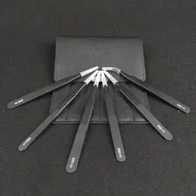 6 шт. нержавеющая сталь прямой наконечник Лабораторная работа промышленный Пинцет Набор ремесло Многофункциональный антистатический портативный с сумкой