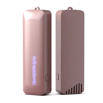 

2 Pack Personal Wearable Air Purifier Necklace USB Mini Portable Air Freshener Ionizer Negative Ion Generator Pink