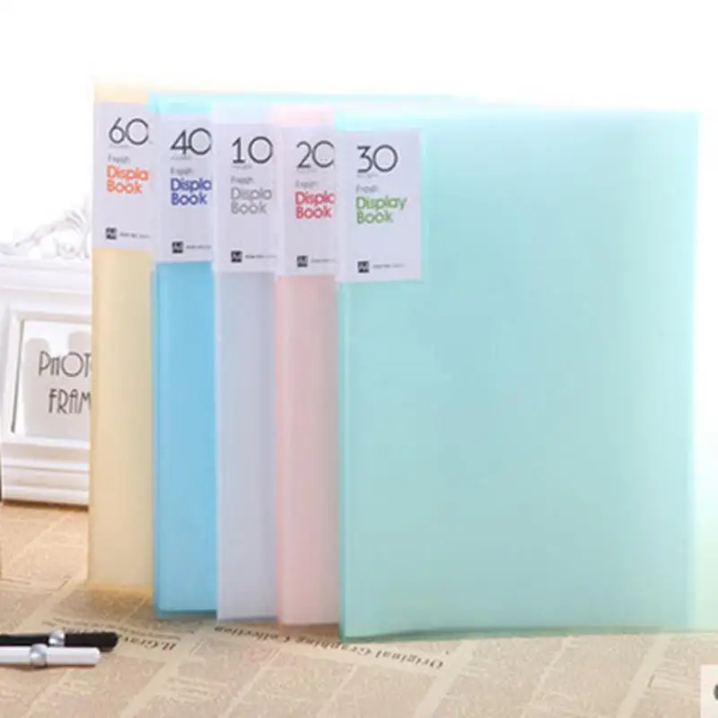 

Candy color 30 pages lastic Papers insert data books cover clip Creative School Storage 1pc A4 Transparent File Folder