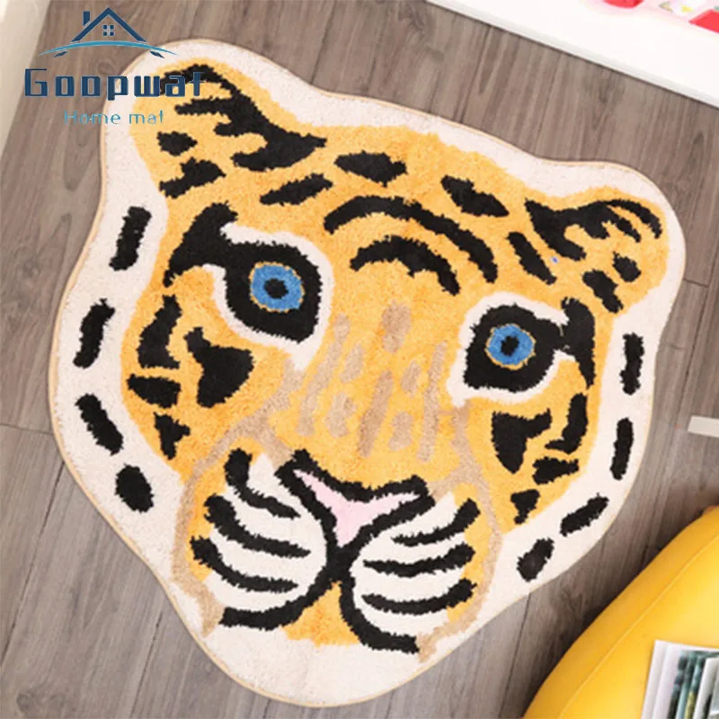 

3D Cute Tiger Floor Carpet Entrance Mat Irregular Door Mat Animal Printed Carpet Non-slip Floor Mat Kitchen Bathroom Mat Carpet