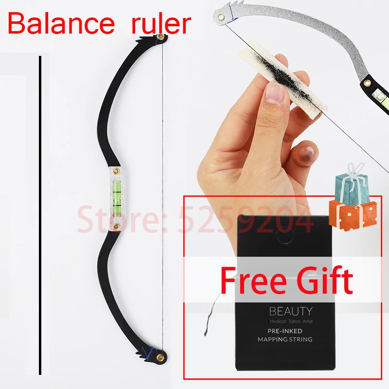 

PMU Eyebrow Microblading Horizontal Bead Mapping Ruler Line Mark eyebrow Ruler For Eyebrow Tattoo with Pre Inked Mapping String