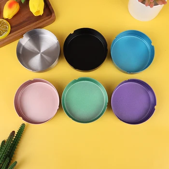 

Stainless Steel Ashtray Colorful High Temperature Resistant Storage Tray Box