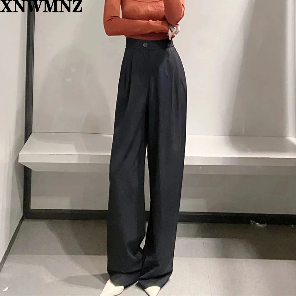 pleated wide leg pants trf