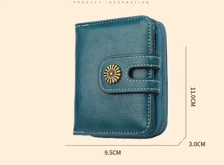 OLOEY/Новинка, кошелек для монет из вощеной кожи, короткий параграф, кошелек для монет, женский клатч из масляной кожи, 3 сложения, Женская посылка для карт