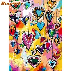 RUOPOTY – peinture par numéros de paysage d'amour, images par numéros d'arbre d'automne, dessin sur toile, Kit cadeau artistique peint à la main, décoration DIY 