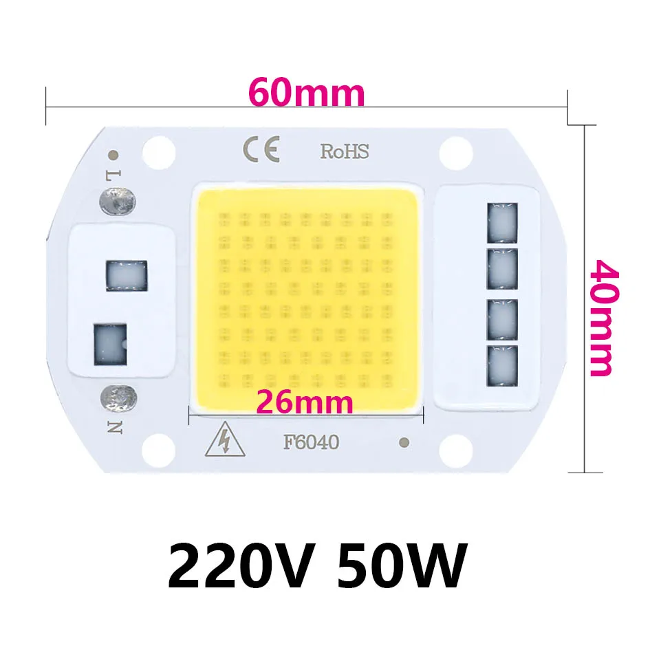 Description Picture 4 of item10PCS LED Chip Diode 220V LED Lamp 50W 30W 20W No Need Driver For Flood Light Spotlight LED Full Spectrum Plant growth Lamp chip