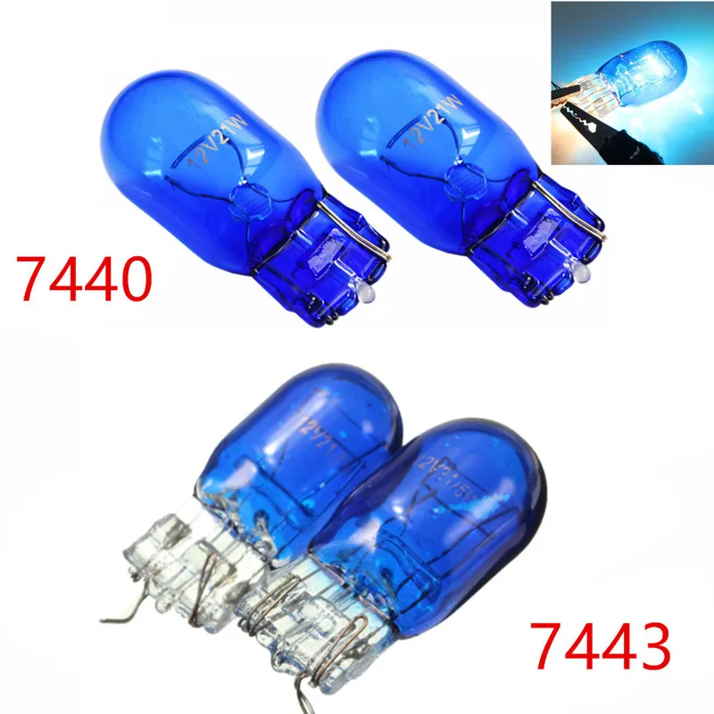 2 шт./лот галогенная лампа W21 5 Вт T20 580 7443 7440 ксенон белый 5000 К боковой фонарь Hid