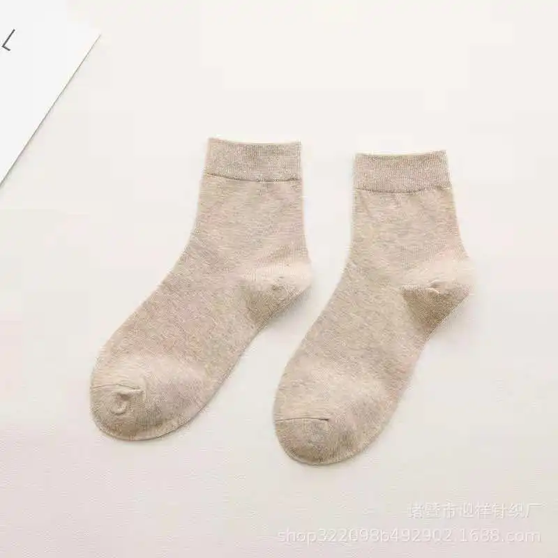 Носки хлопковые Женские однотонные носки повседневные женские модные носки для колледжа 3 пар/лот = 6 штук
