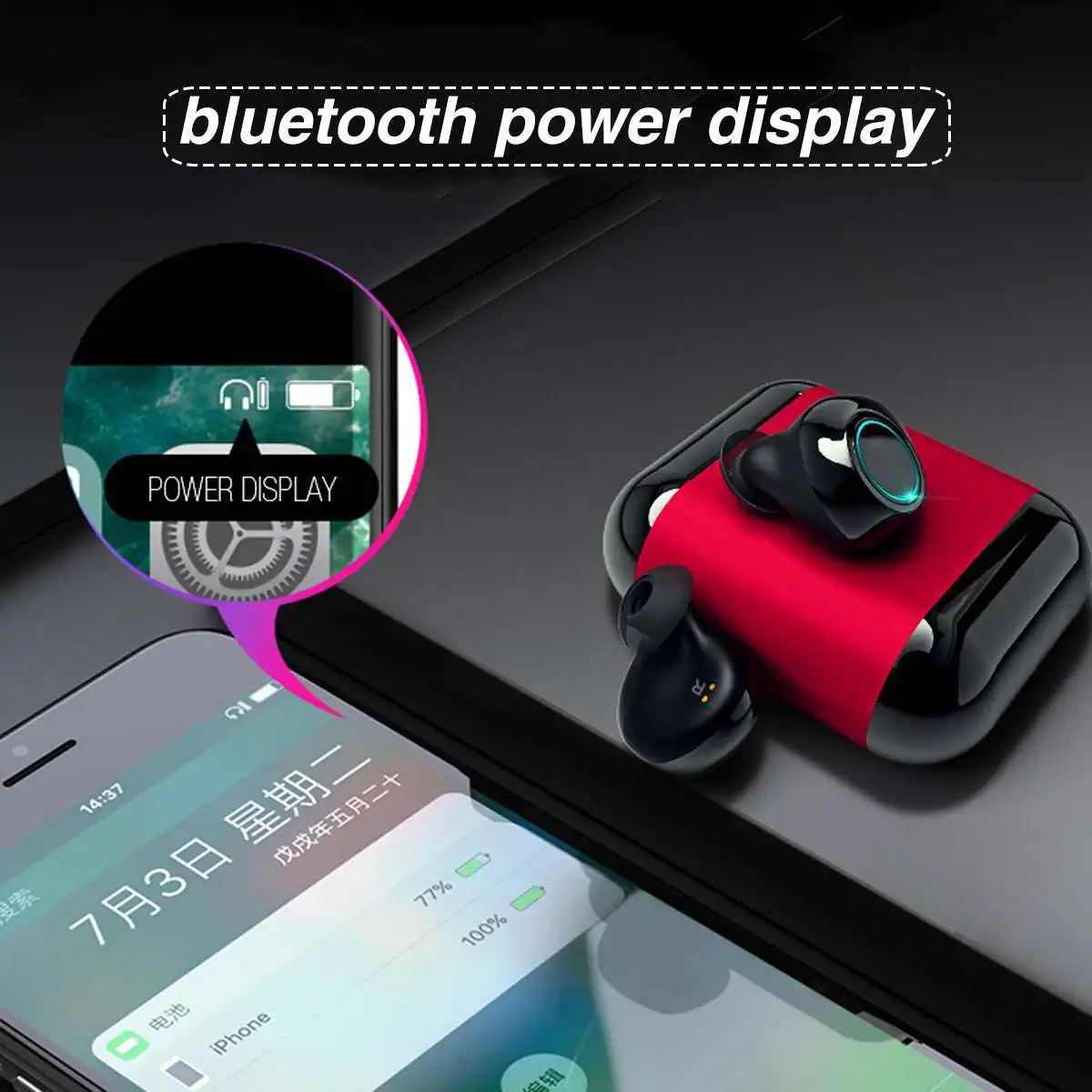 TWS bluetooth наушники-вкладыши туры Беспроводной стерео без потерь Шум снижение одним нажатием кнопки Управление наушники с зарядный чехол