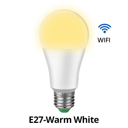 Беспроводной Bluetooth умный светодиодный светильник E27/B22 15 Вт Wifi умный светильник с регулируемой яркостью Домашний Светильник ing Quarto APP светодиодный светильник с дистанционным управлением - Испускаемый цвет: Wifi E27 Warm White