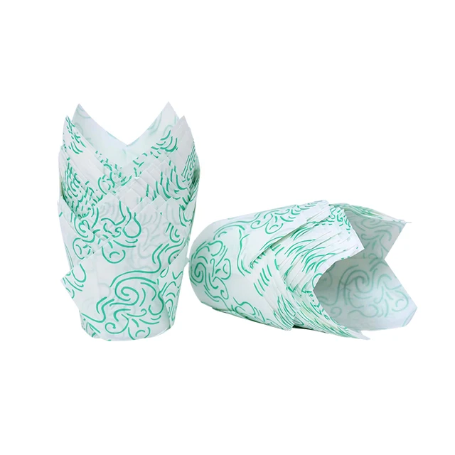 50pcs Newspaper Style Cupcake Liner Baking Cup For Wedding Party Caissettes Tulip Muffin Cupcake Paper Cup Oilproof Cake Wrapper B05