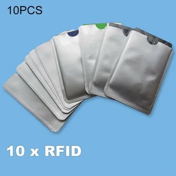 

10 Pcs Silver Anti Scan Rfid Sleeve Protector Credit Id Card Aluminum Foil Holder Anti-Scan Card Water Resistant Tear Resistant