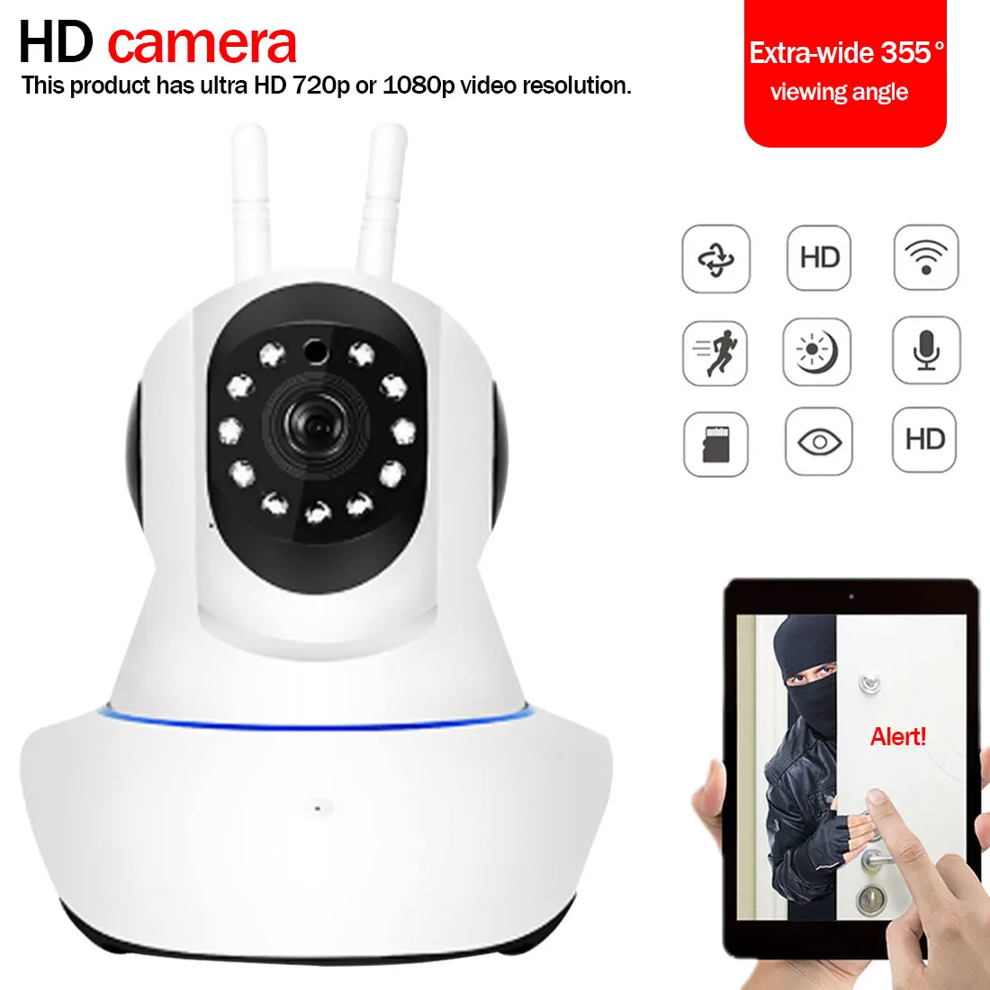 

1080P Wireless IP Camera Baby Monitor Network Surveillance Camera Wifi Network CCTV IR Night Vision with 32G Card