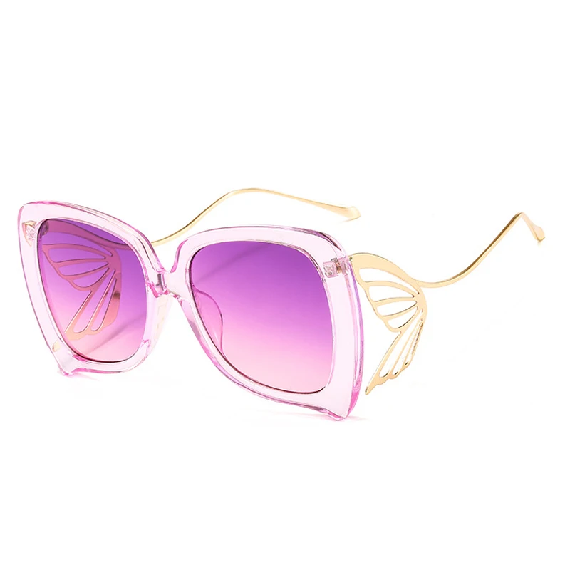 OEC CPO негабаритных женские солнечные очки Бабочка Модные новейшие Квадратные Солнцезащитные очки Женские Лидер продаж высокое качество Oculos UV400 O109 - Цвет линз: C5 Purple-Purple