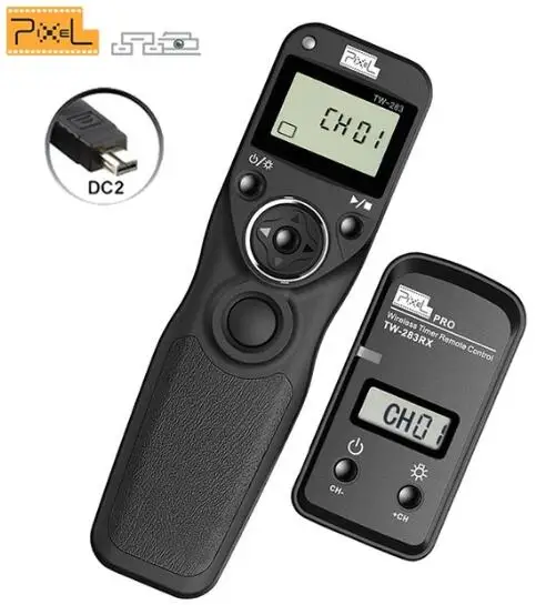 TW283-DC2 Pixel TW-283 спуск затвора беспроводной Таймер дистанционное управление для Canon триггеров sony samsung Nikon d7500 d7200 d7000 d5300 камера - Цвет: TW283-DC2