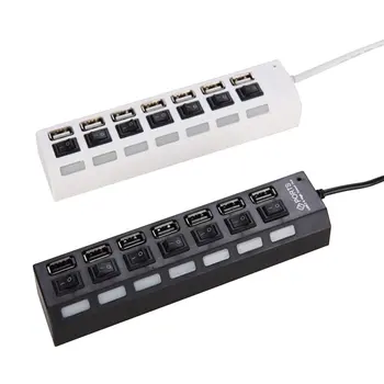 

USB 3.0 HUB 2.0 HUB Multi USB Splitter 7 Port Expander Multiple USB 3 Hub with Power Adapter USB3.0 Hub with Switch