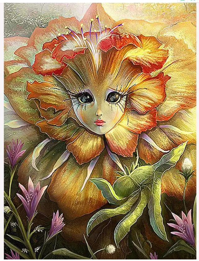 Искусство алмазной живописи Алмазная Цветочная мозаика fairy elf картина для