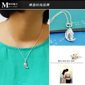 

Fashion women silver color decoration necklace cute fish pendant girl clavicle necklace popular jewelry process necklace