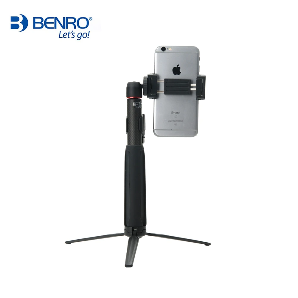 Benro SC1 Selfie Stick Carbon Fiber Desktop Tripod Small Cellphone Holder Bluetooth Remote For iPhone GoPro Live Video