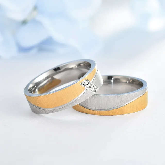 93268-6f2508.jpg Bagues de Couple pour amoureux en acier inoxydable, pour femmes et hommes, couleur or, CZ, pour promesse de mariage, bijoux de fiançailles, vente en gros, 2020
