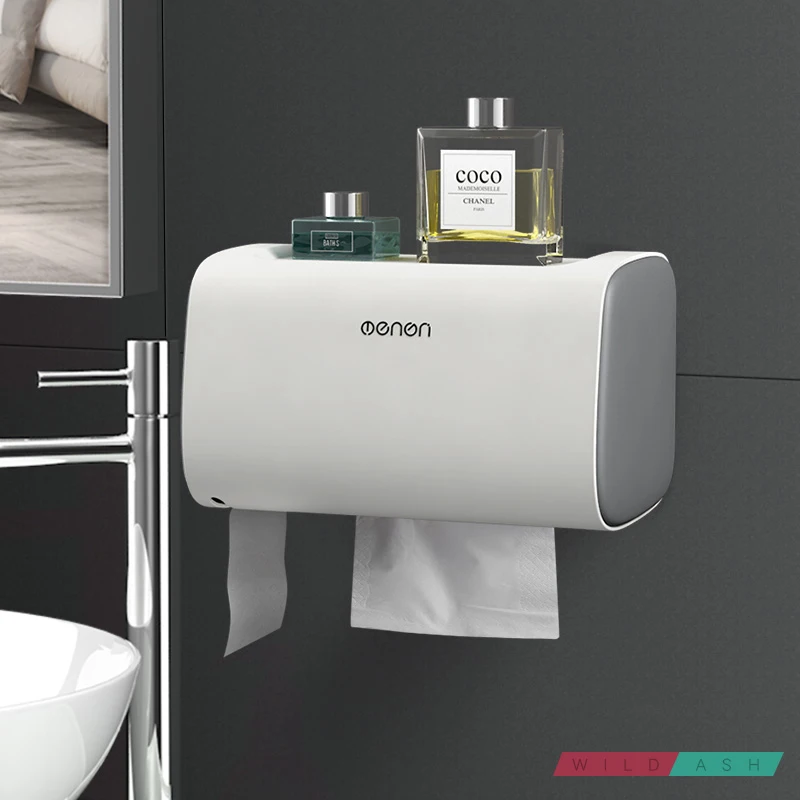 tissue box Gray Набор аксессуаров для ванной комнаты, многофункциональный держатель для зубных щеток, коробка для туалетной щетки, диспенсер для зубной пасты, сушилка для волос - Цвет: tissue box Gray