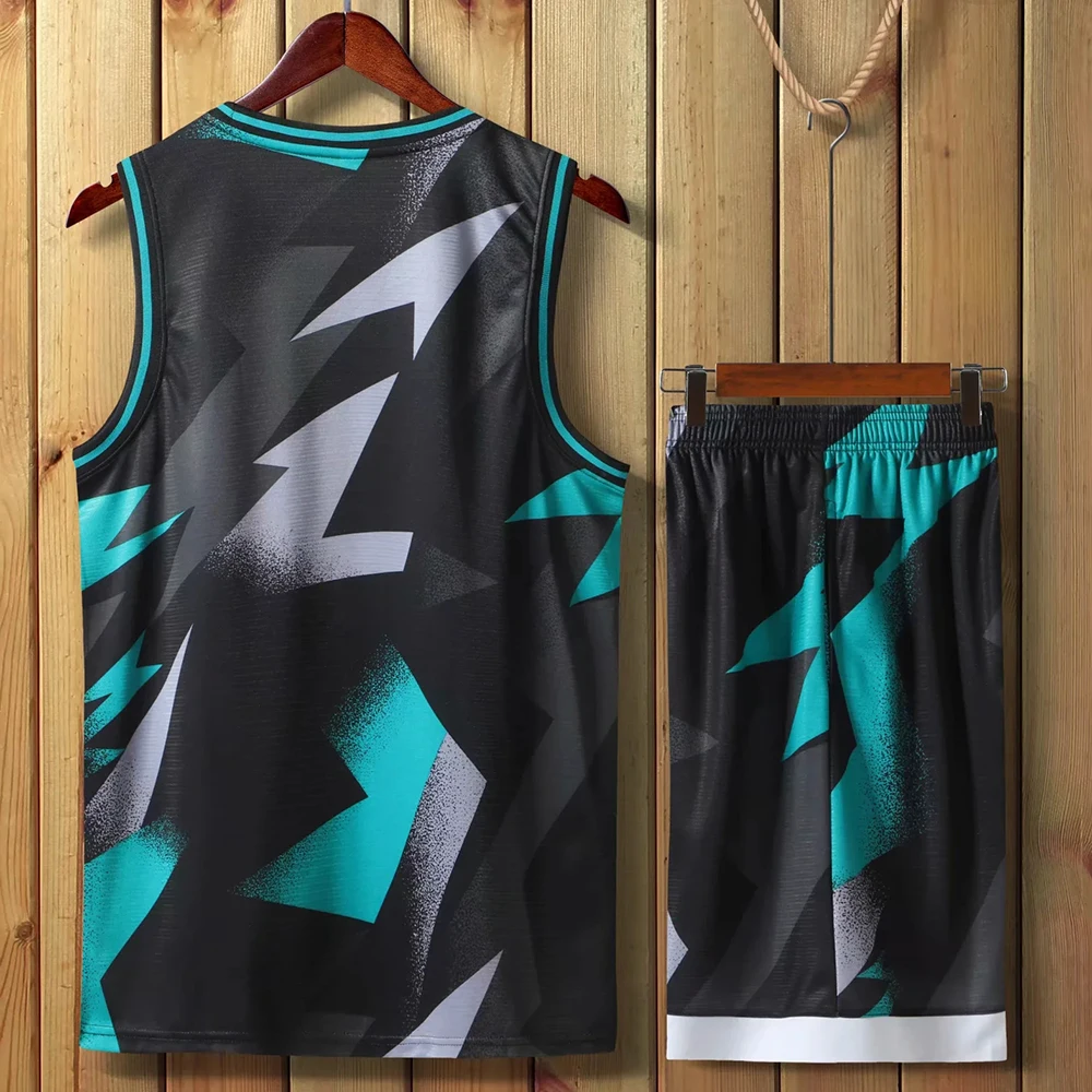 New Camouflage Men Basketball Set Uniforms kits Sports clothes Mens basketball jerseys college tracksuits DIY Customized basketball jerseys
