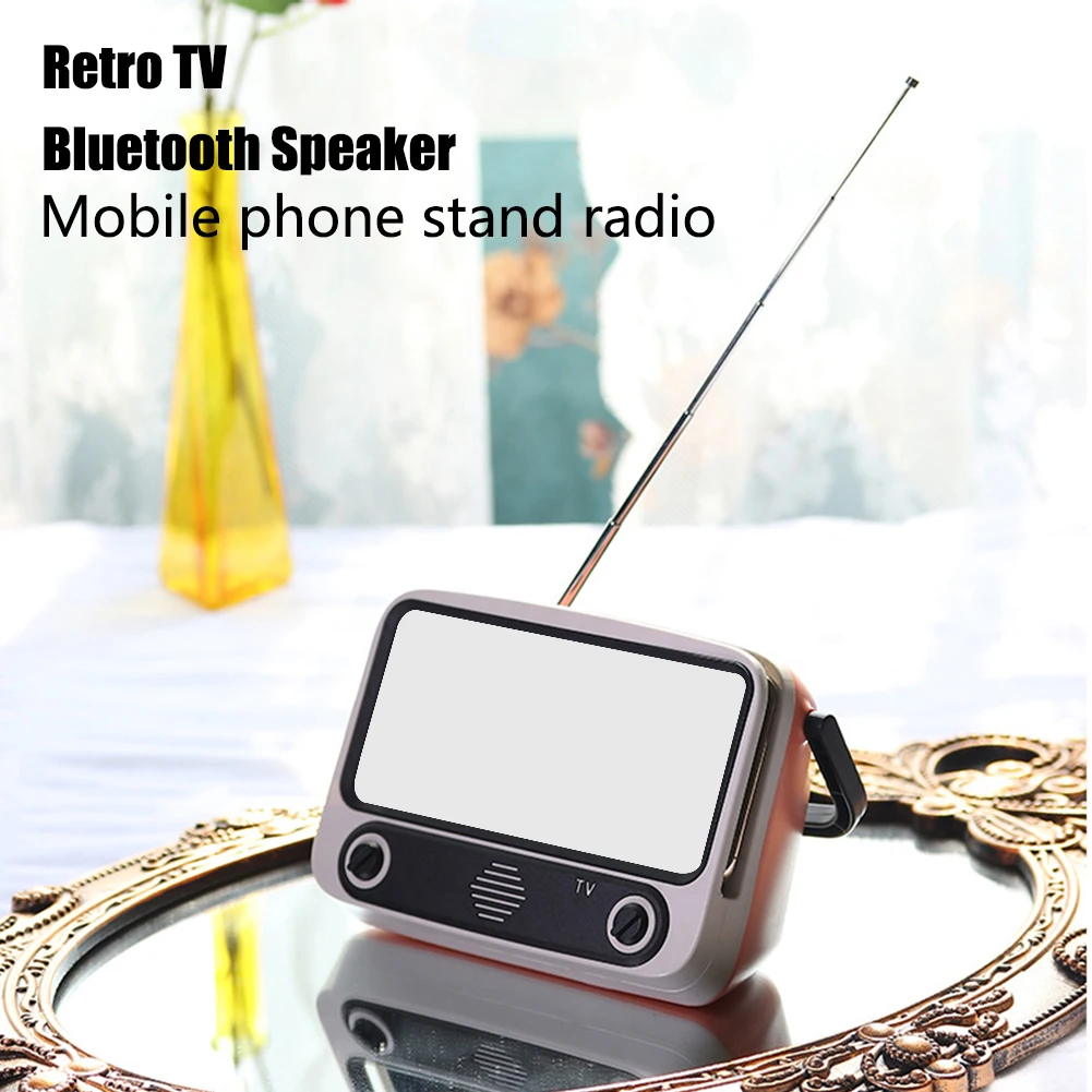 Bluetooth Динамик резонирующей коробки держатель телефона Перезаряжаемые аудио форма TV Портативный Беспроводной стерео ретро мини-фильмов ручной