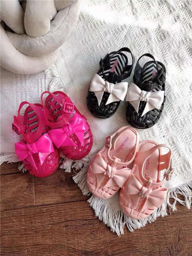 Melissa Children's Sandals 2022 New Summer Girls  Jelly Shoes Roma Breathable Retro Beach Shoes Kids Princess sandals HMI044 children's shoes for sale