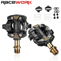 RACEWORK Self-Locking SPD Pedal MTB Bike Pedals Mountain Bicycle Clipless DU Bearing Footrest Parts