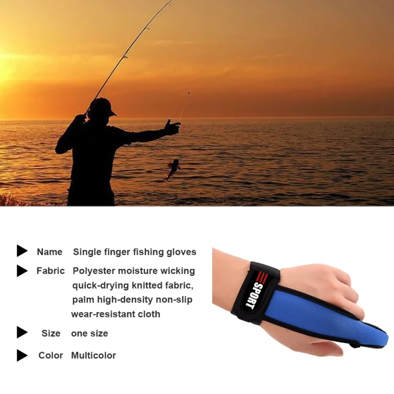 

1pc Fishing Gloves Single Finger Polyester Moisture Wicking Quick Dry Anti Slip Rainproof Sunshade Hand Protector SportswearK