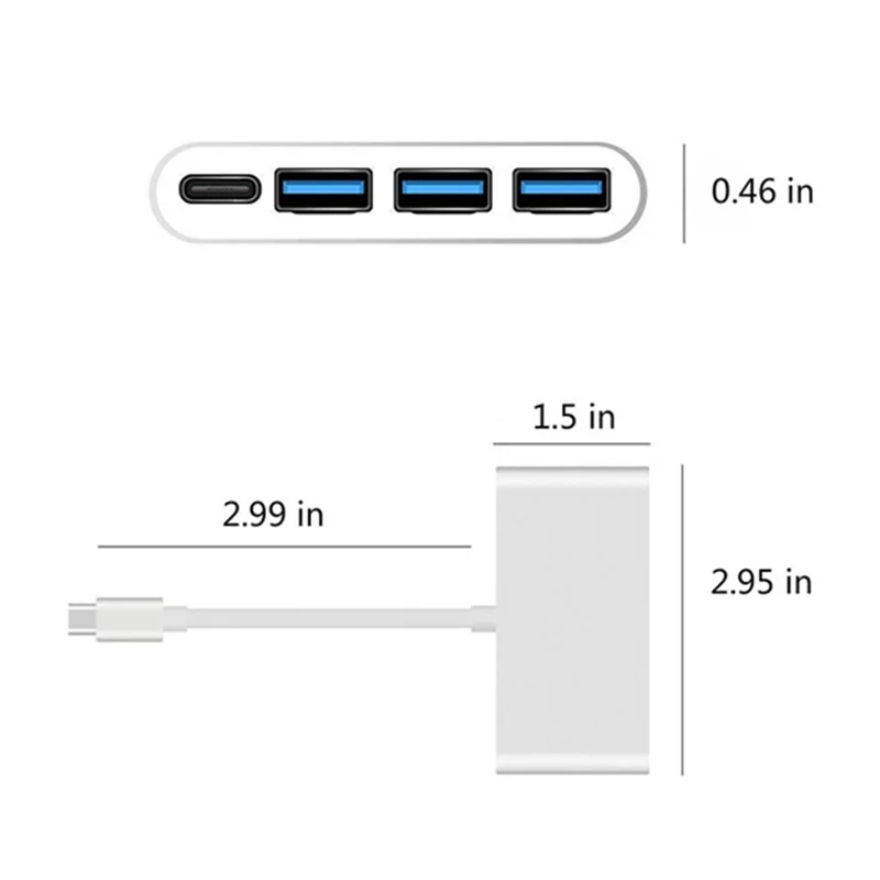 Type C USB 3,0 концентратор зарядный адаптер портативный для мобильного телефона ноутбука домашний офис VH99