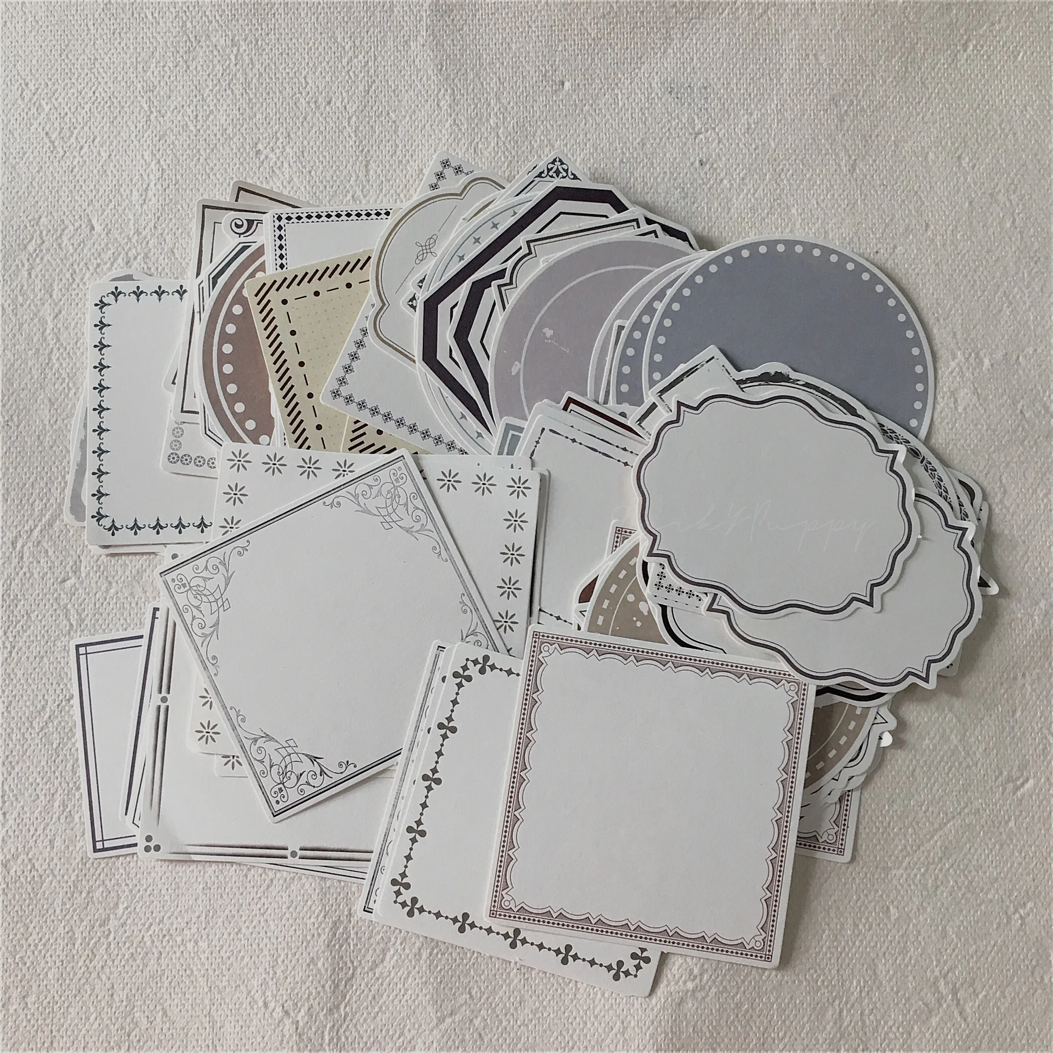 

WOKO 100pcs/box Vitnage Basic Label Memo Note Paper Retro Dialogue Box Note Collage Material Sticker DIY Scrapbooking Label