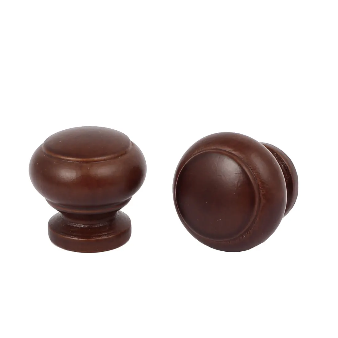 Furniture Knobs uxcell 15pcs Home Cabinet Drawer Wooden Wood Pull Knob Grab Handle Dark Brown 27mmx25mm