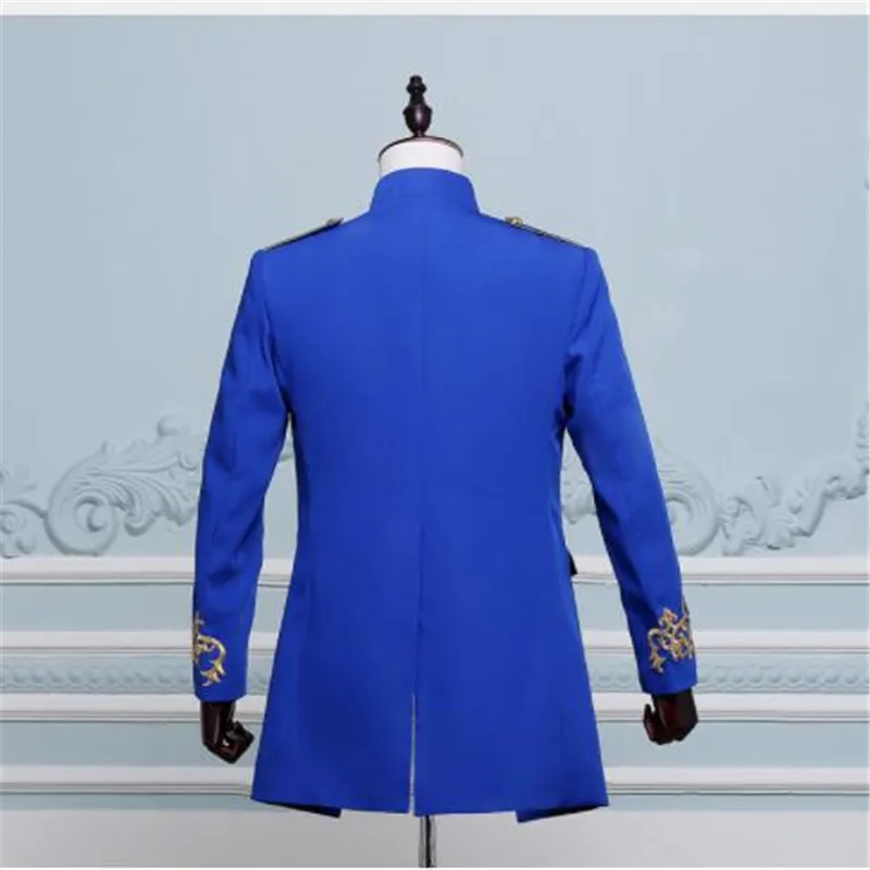 Мужской двубортный пиджак в английском стиле, длинный приталенный Блейзер, дизайнерский Свадебный костюм для жениха, Мужская сценическая одежда, костюм певицы