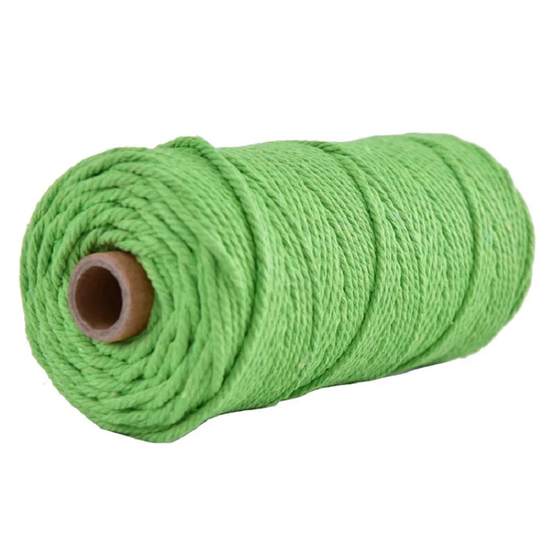 Cotton Rope Handmade Boho Decor 4mm 100% Colorful Twisted Macrame String DIY Home Wedding Decoration Supply 110yards